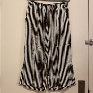 Express Cropped Wide Leg Striped Culottes